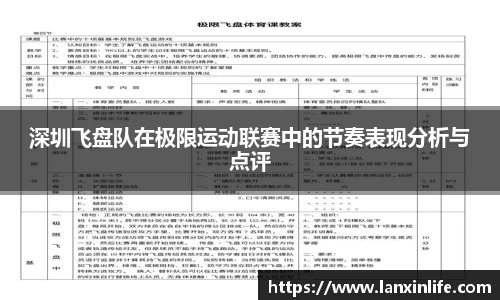 深圳飞盘队在极限运动联赛中的节奏表现分析与点评